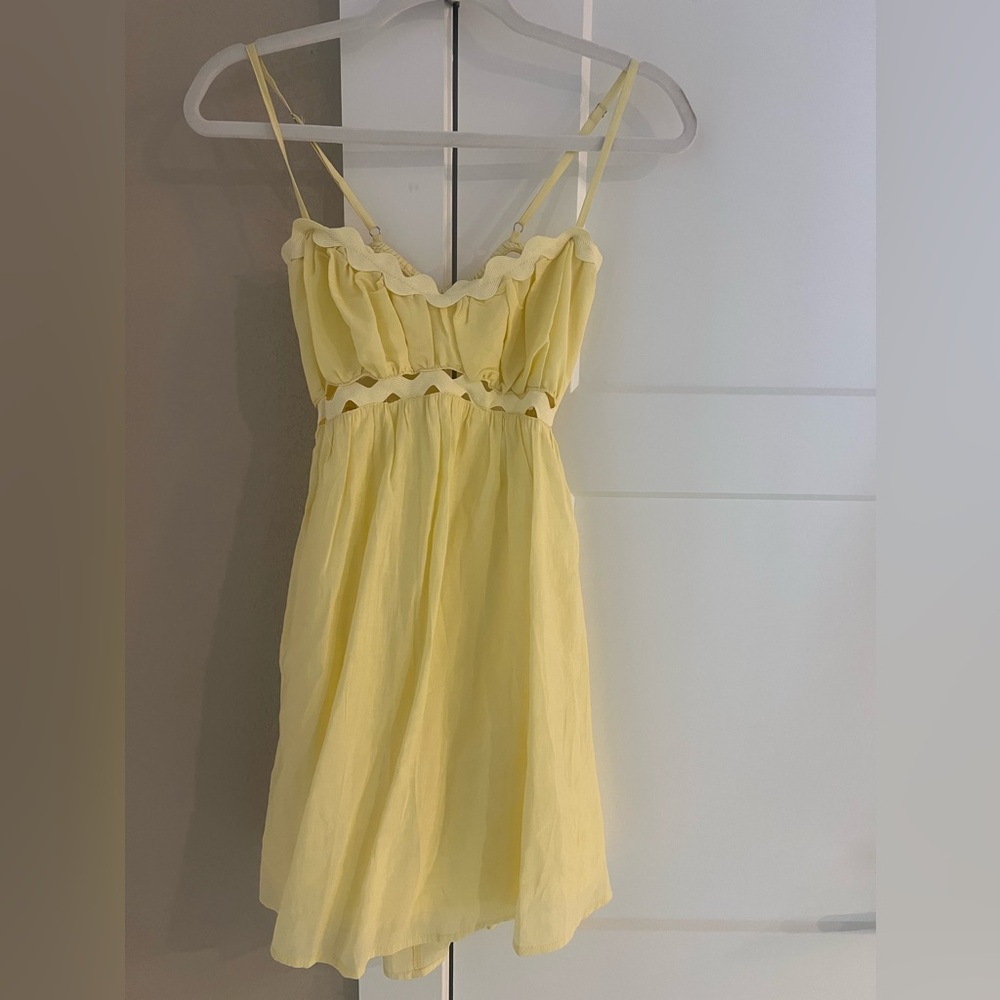 CRUISING BEACHSIDE MINI DRESS YELLOW